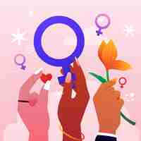 Vetor grátis ilustração gradiente para a celebração do dia internacional da mulher.