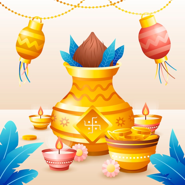 Vetor grátis ilustração gradiente para a celebração do festival akshaya tritiya