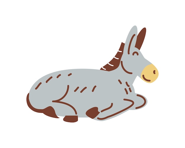 Ilustração isolada de desenho animado de animal de burro