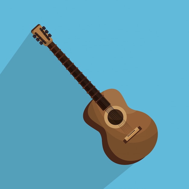 Vetor grátis ilustração isolada de instrumento de guitarra