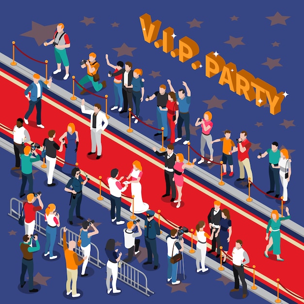 Vetor grátis ilustração isométrica vip party