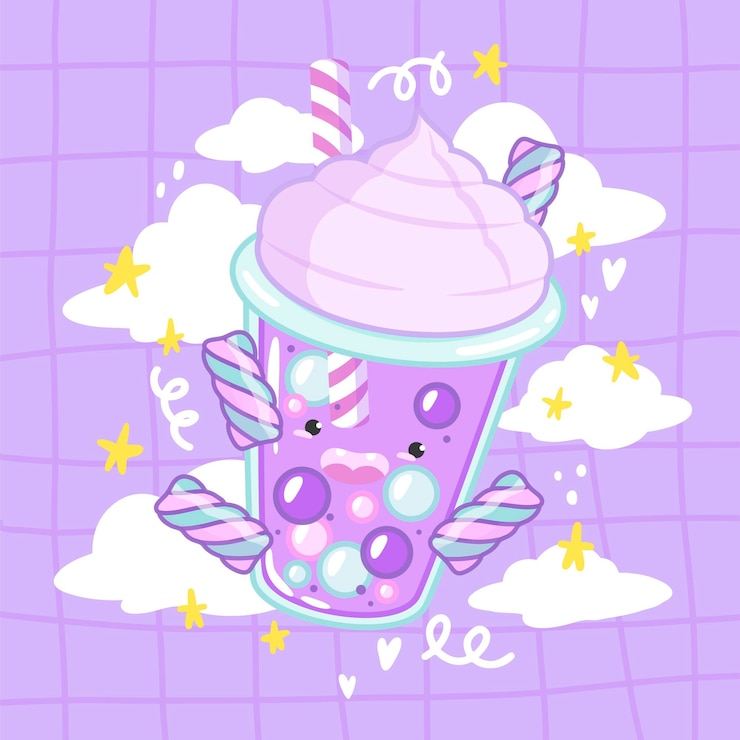 Vetor grátis ilustração kawaii bubble tea