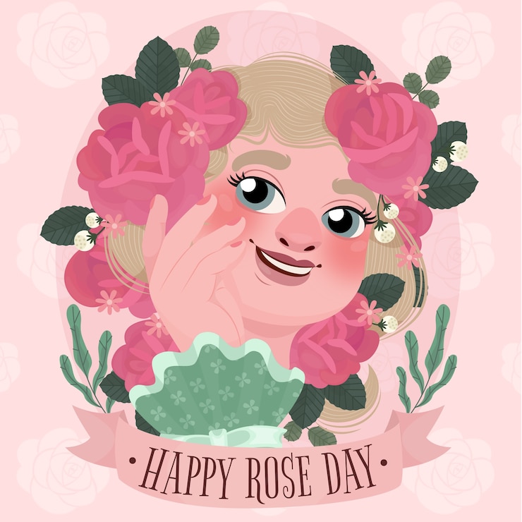 Vetor grátis ilustração lisa do dia da rosa