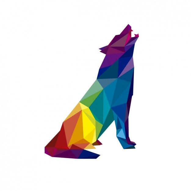 Ilustração lobo poligonal