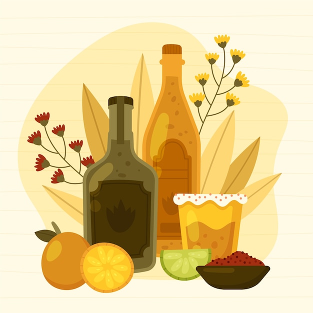 Ilustração mezcal desenhada à mão