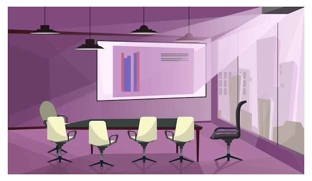 Vetor grátis ilustração moderna da sala de reunião de negócios