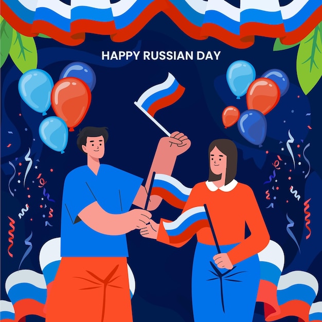 Ilustração orgânica do dia da rússia plana