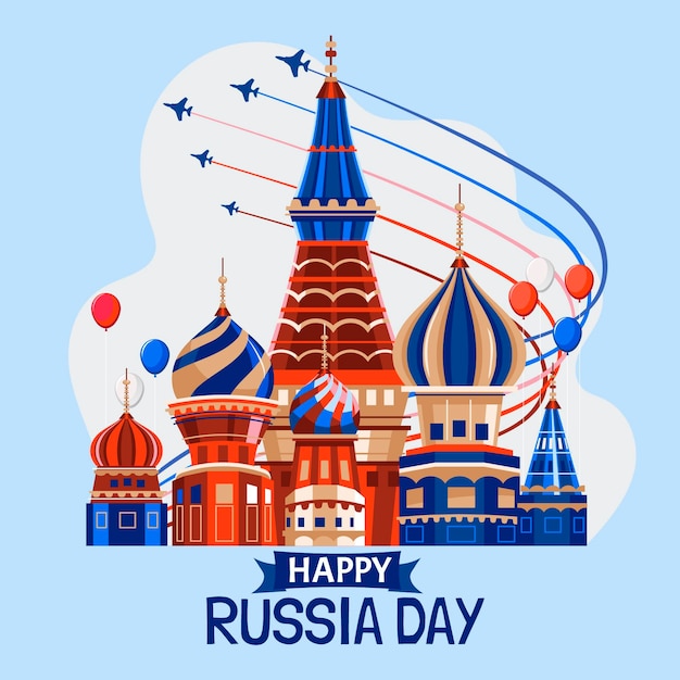 Ilustração orgânica do dia da Rússia plana