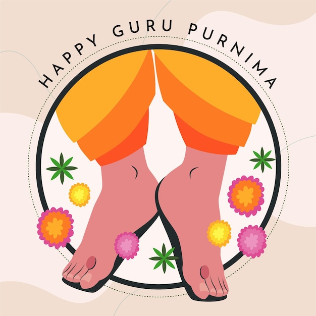 Vetor grátis ilustração orgânica guru purnima