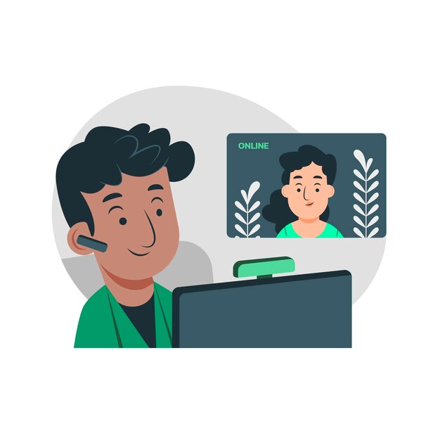 Ilustração orgânica plana de teletrabalho com pessoas