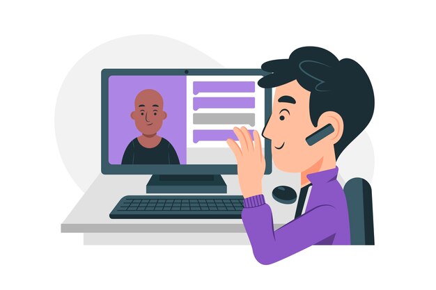Ilustração orgânica plana de teletrabalho com pessoas