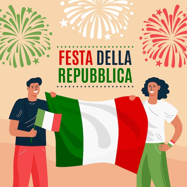 Vetor grátis ilustração orgânica plana festa della repubblica