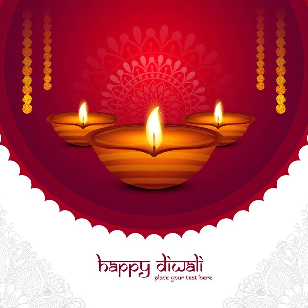 Ilustração ou cartão de felicitações para fundo de férias do festival de diwali feliz