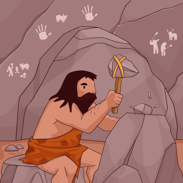 Vetor grátis ilustração paleolítica desenhada à mão
