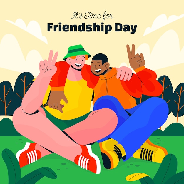 Ilustração para a celebração do dia internacional da amizade