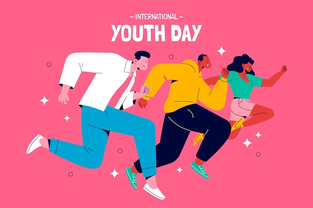 Vetor grátis ilustração para a celebração do dia internacional da juventude