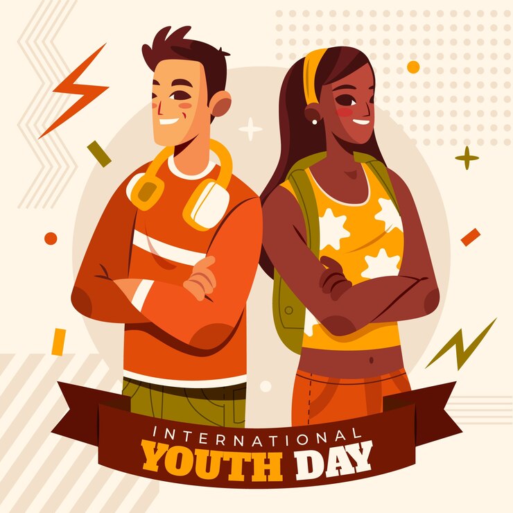 Vetor grátis ilustração para a celebração do dia internacional da juventude