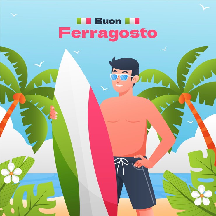 Vetor grátis ilustração para a celebração do ferragosto italiano