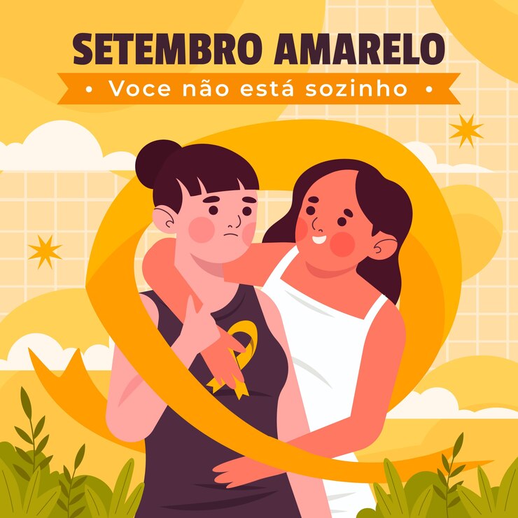 Vetor grátis ilustração para conscientização do setembro amarelo