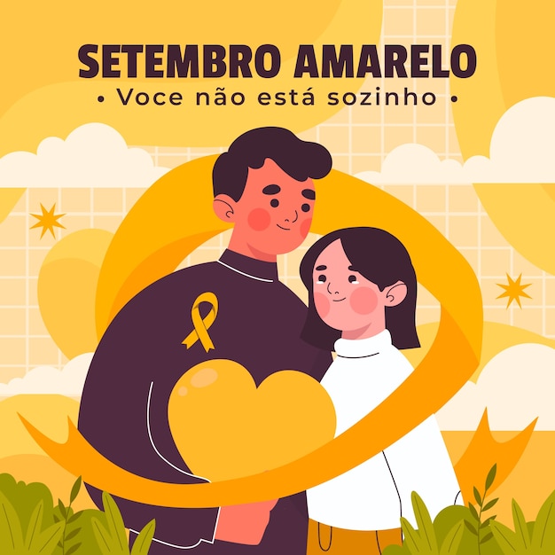 Ilustração para conscientização do setembro amarelo