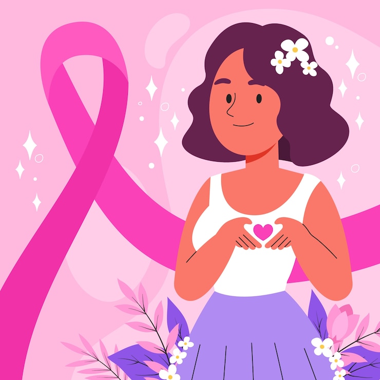 Vetor grátis ilustração para o mês de conscientização sobre o câncer de mama