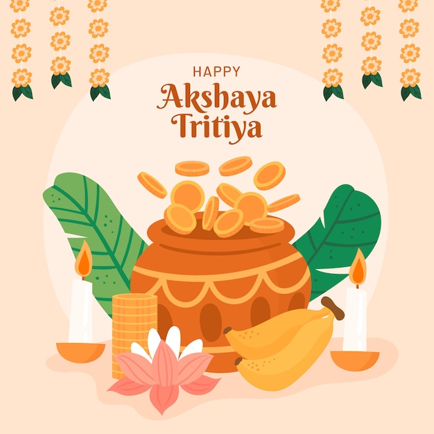 Ilustração plana akshaya tritiya