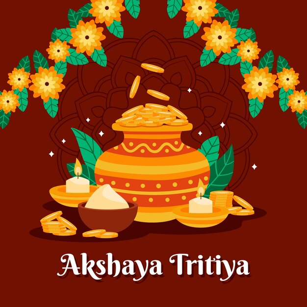 Ilustração plana akshaya tritiya