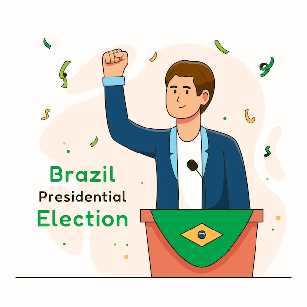 Vetor grátis ilustração plana das eleições do brasil