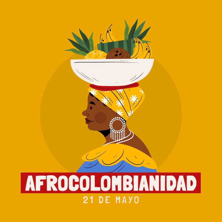 Vetor grátis ilustração plana de afrocolombianidad