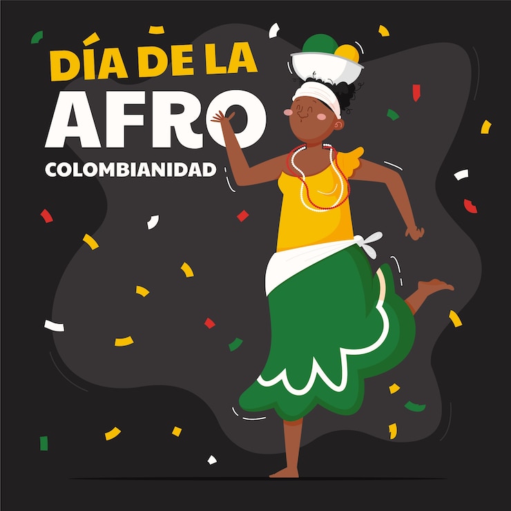 Vetor grátis ilustração plana de afrocolombianidad