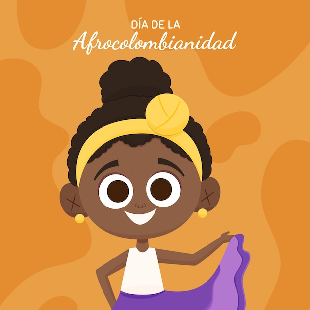 Vetor grátis ilustração plana de afrocolombianidad