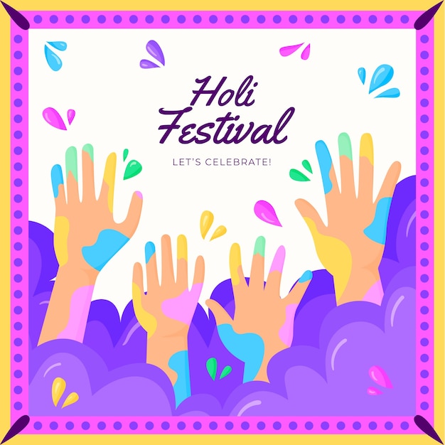 Vetor grátis ilustração plana de celebração do festival de holi