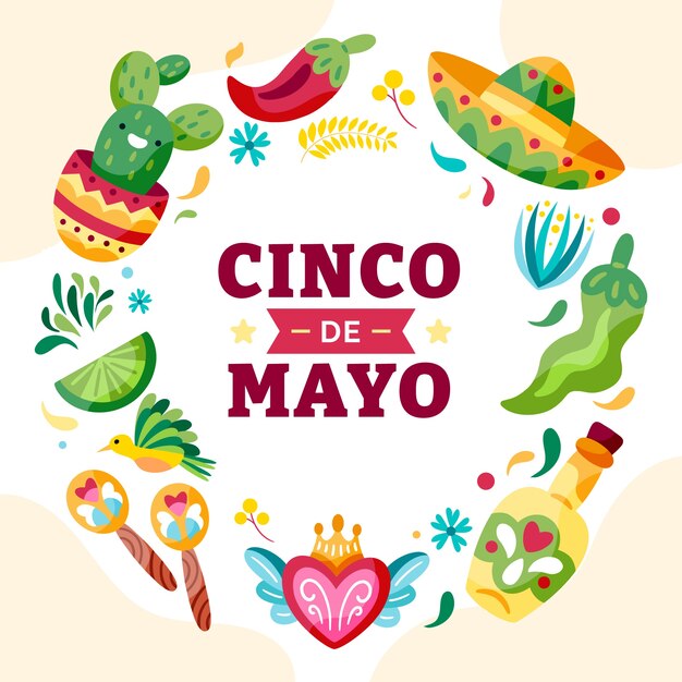 Ilustração plana de cinco de maio