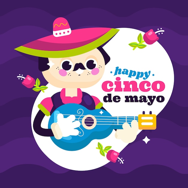 Ilustração plana de cinco de maio