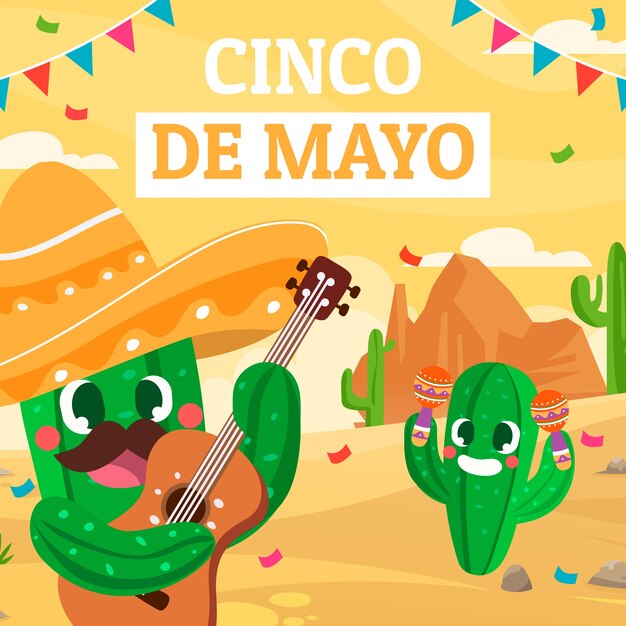 Ilustração plana de cinco de maio