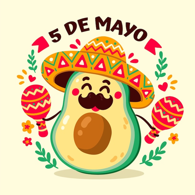 Ilustração plana de cinco de maio