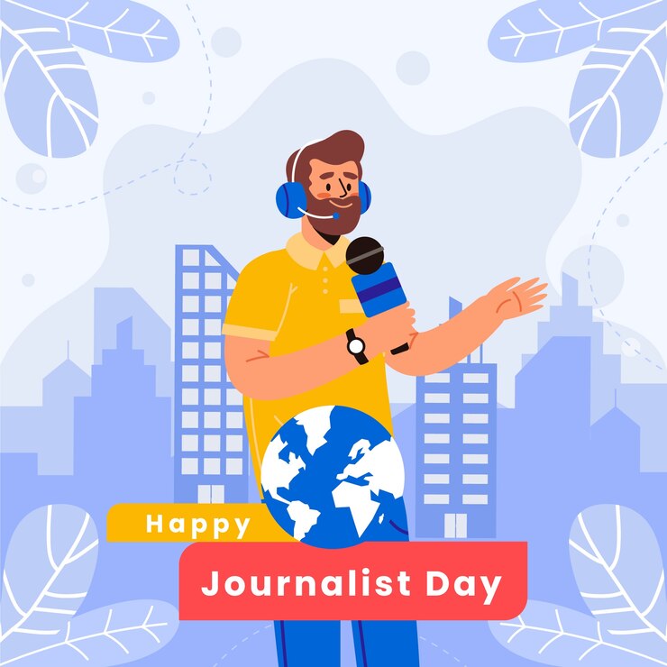 Ilustração plana de dia del periodista