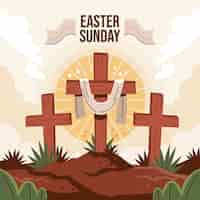 Vetor grátis ilustração plana de domingo de páscoa para a celebração da páscoa