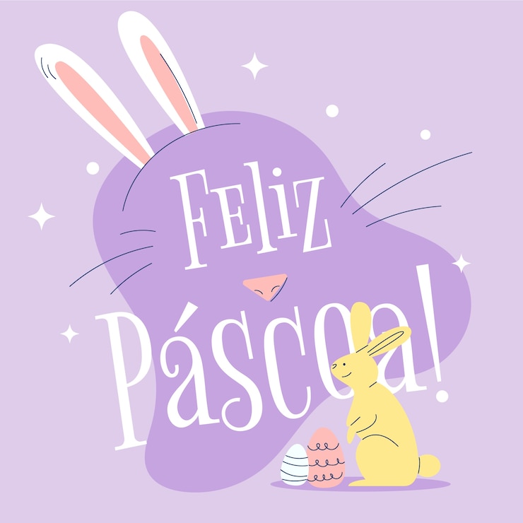 Vetor grátis ilustração plana de feliz pascoa
