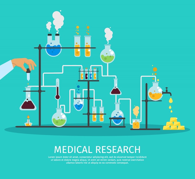 Ilustração plana de laboratório de química colorida