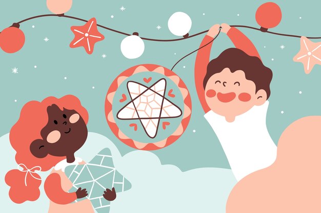 Ilustração plana de liberdade condicional de natal