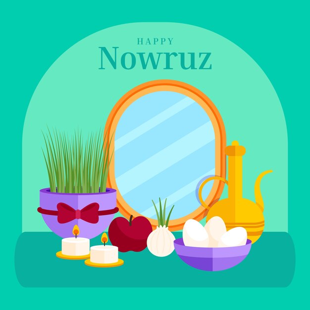 Ilustração plana de nowruz