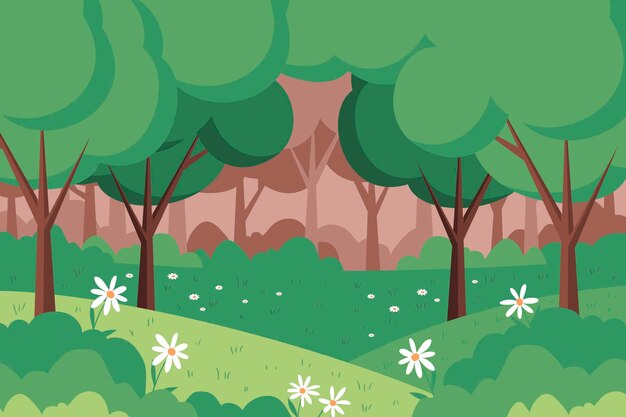Ilustração plana de paisagem