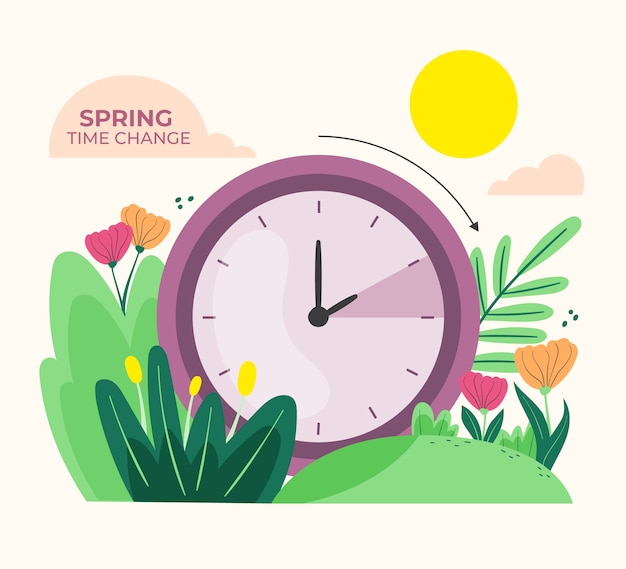 Vetor grátis ilustração plana de primavera para a frente