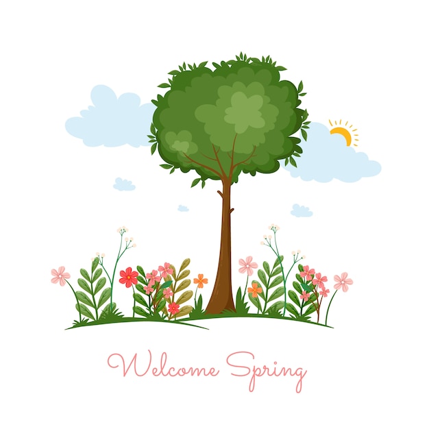 Vetor grátis ilustração plana de primavera