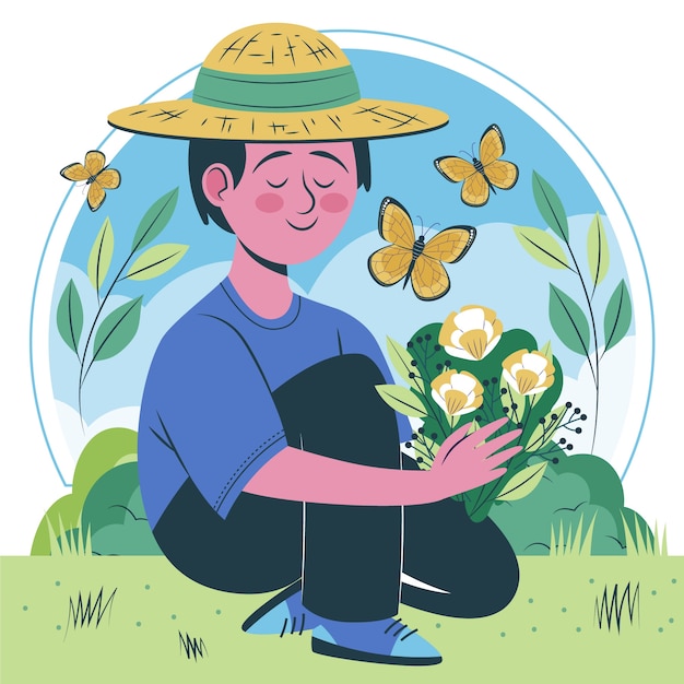 Ilustração plana de primavera