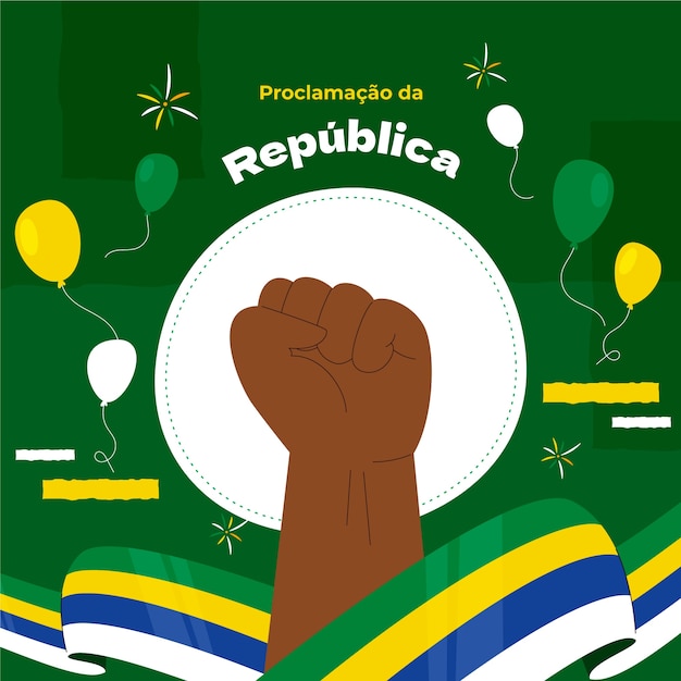 Ilustração plana de proclamação da republica