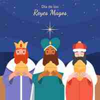 Vetor grátis ilustração plana de reyes magos