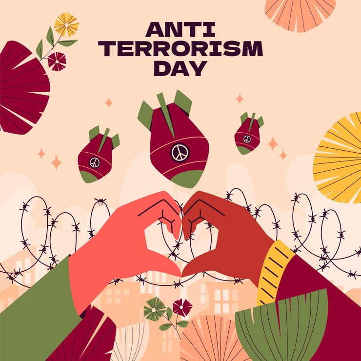 Vetor grátis ilustração plana do dia anti-terrorismo