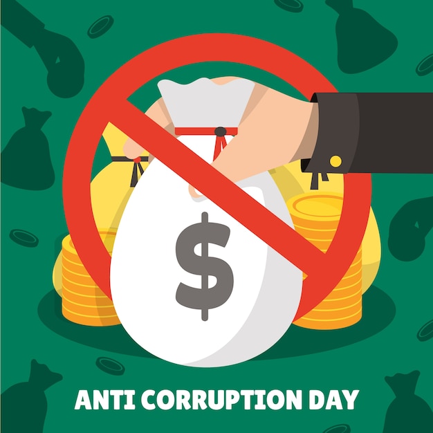 Vetor grátis ilustração plana do dia anticorrupção